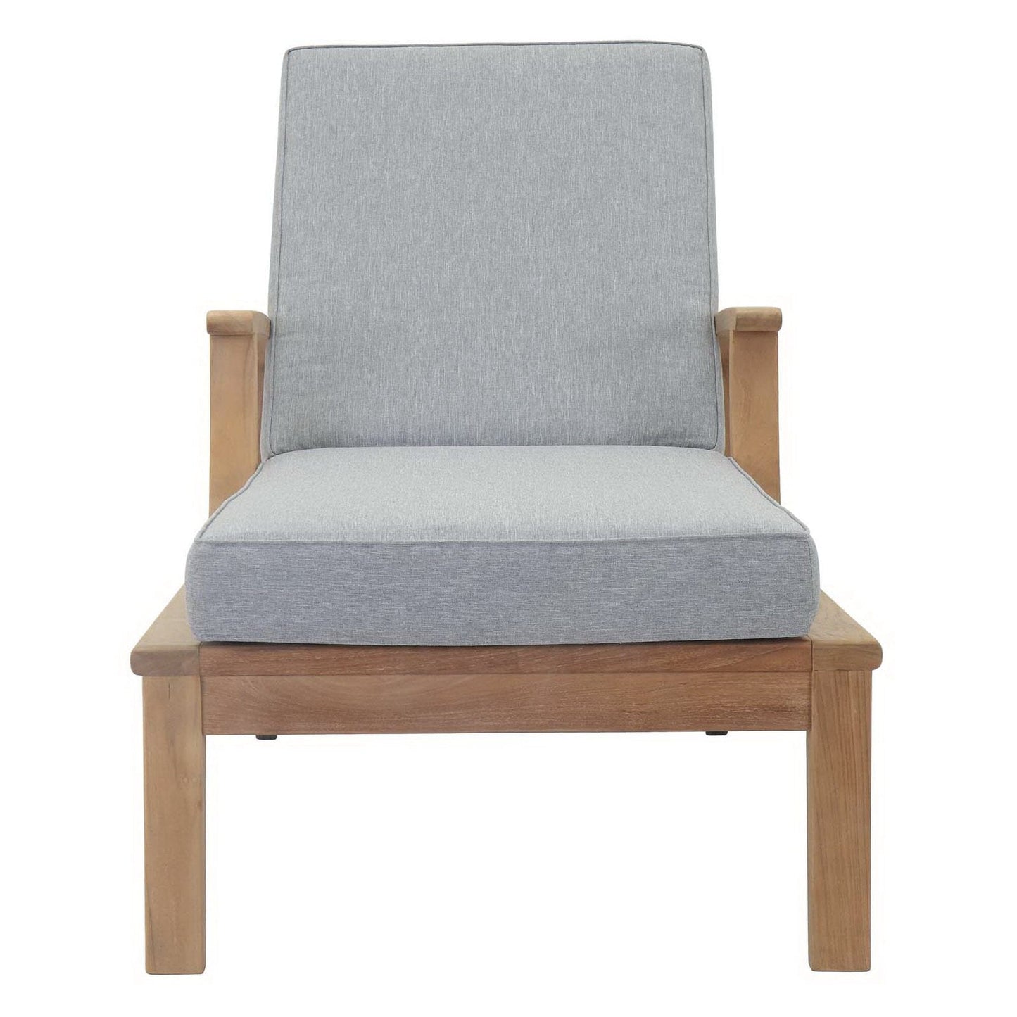 Marina Outdoor Patio Teak Chaise Lounge in Natural Gray by Modway (1151) Chaise Lounge Modway 