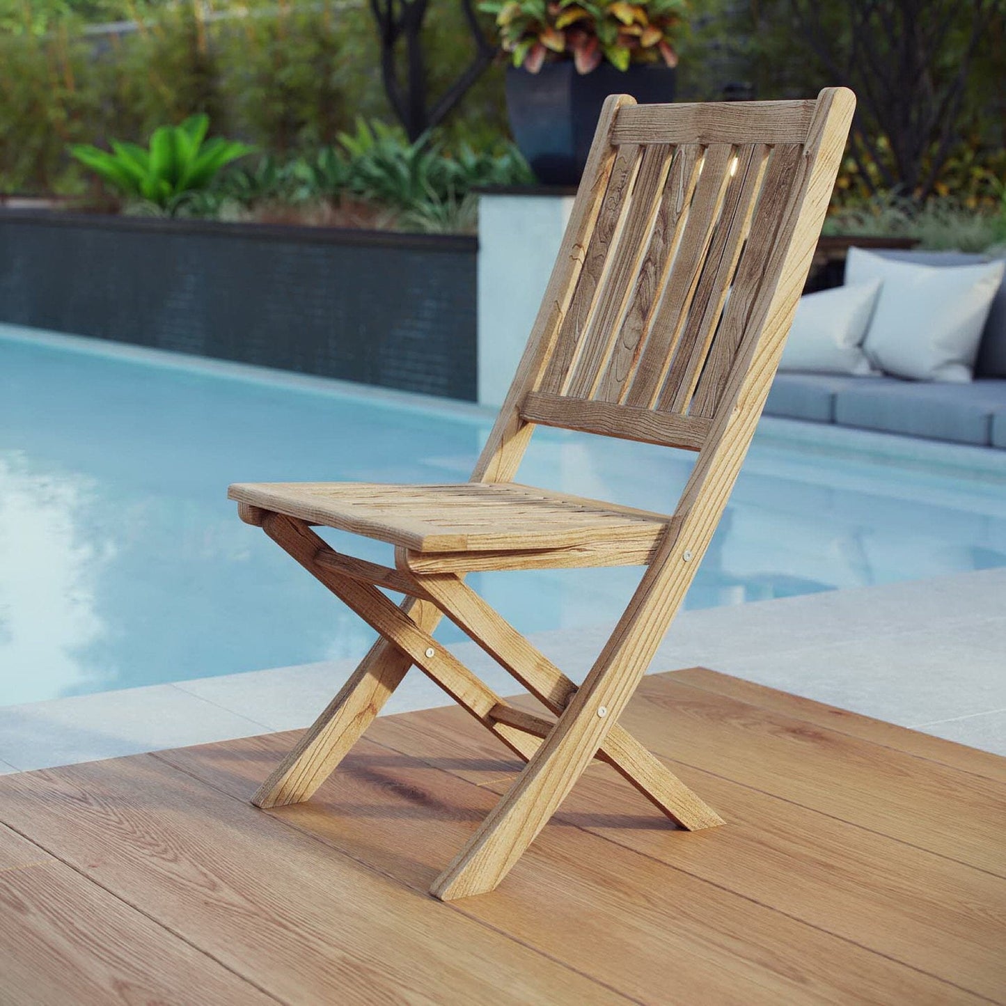 Marina Outdoor Patio Teak Dining Chair in Natural by Modway (2702) Dining Chair Modway 