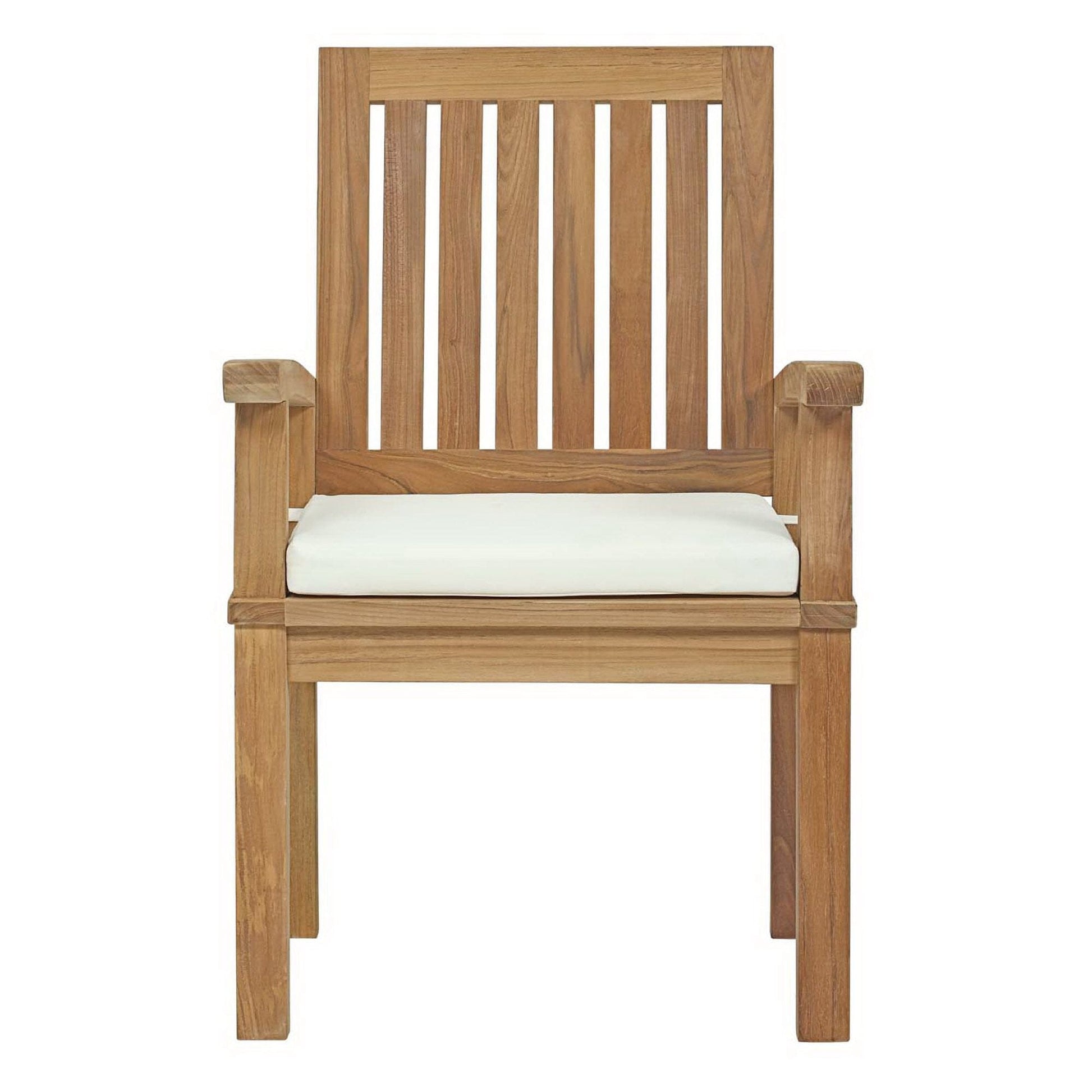 Marina Outdoor Patio Teak Dining Chair in Natural White by Modway (2701) Dining Chair Modway 