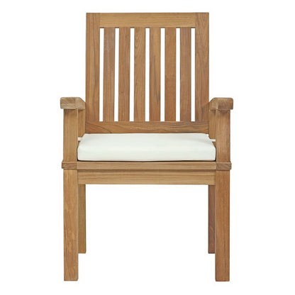 Marina Outdoor Patio Teak Dining Chair in Natural White by Modway (2701) Dining Chair Modway 