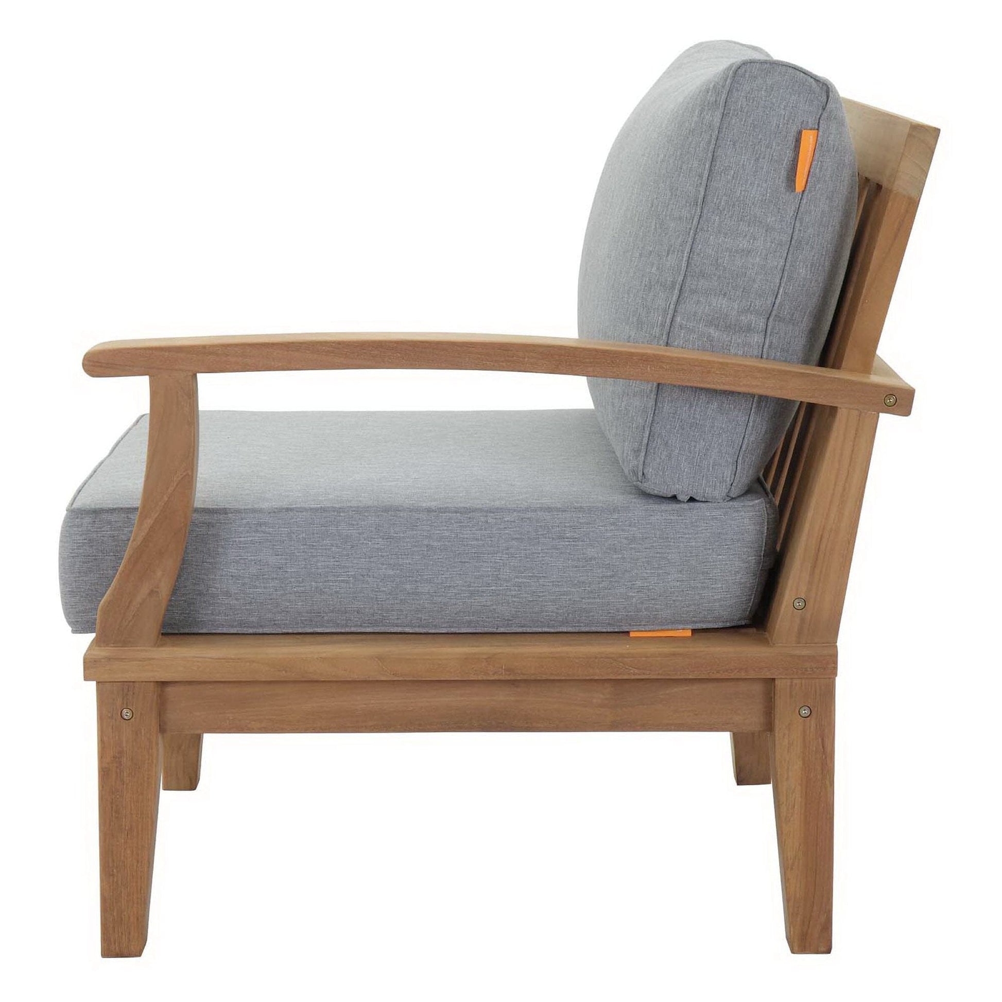 Marina Outdoor Patio Teak LAF Sofa Chair in Natural Gray by Modway (1149) Sectional Piece Modway 