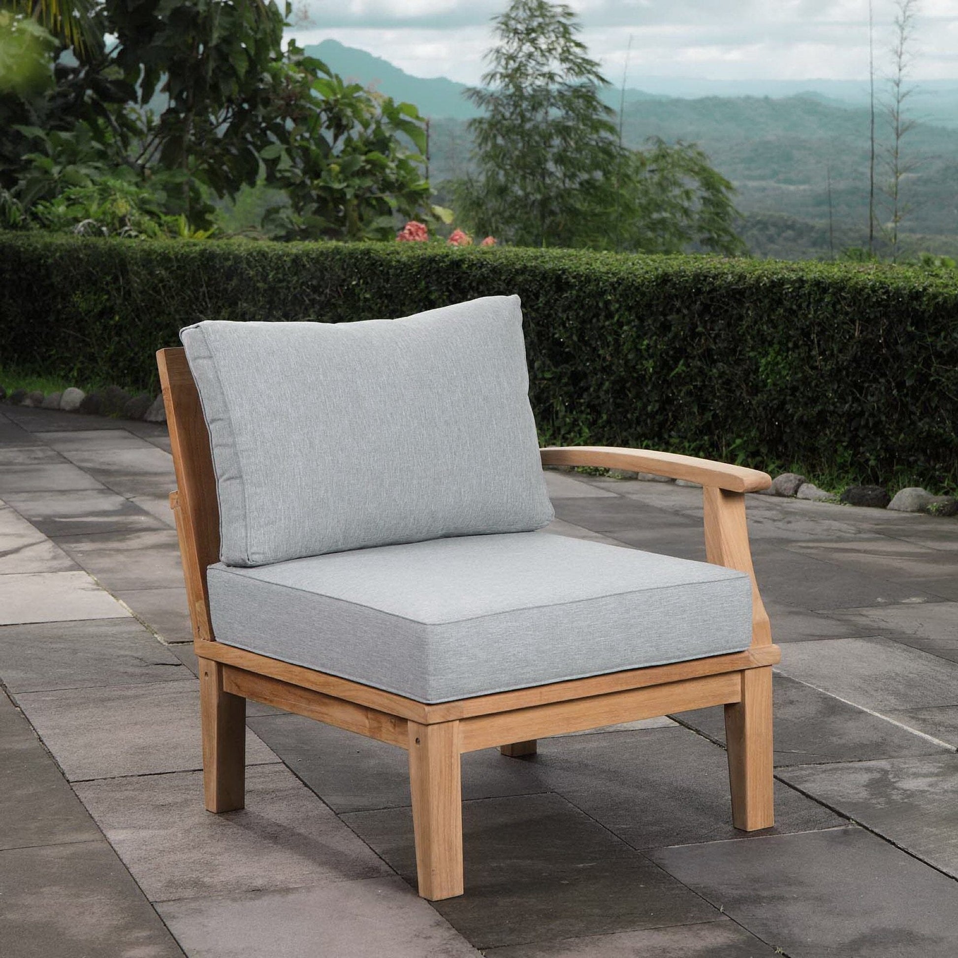 Marina Outdoor Patio Teak LAF Sofa Chair in Natural Gray by Modway (1149) Sectional Piece Modway 