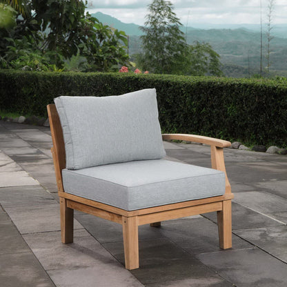 Marina Outdoor Patio Teak LAF Sofa Chair in Natural Gray by Modway (1149) Sectional Piece Modway 