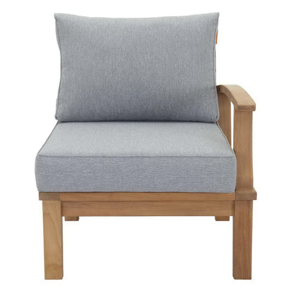 Marina Outdoor Patio Teak LAF Sofa Chair in Natural Gray by Modway (1149) Sectional Piece Modway 