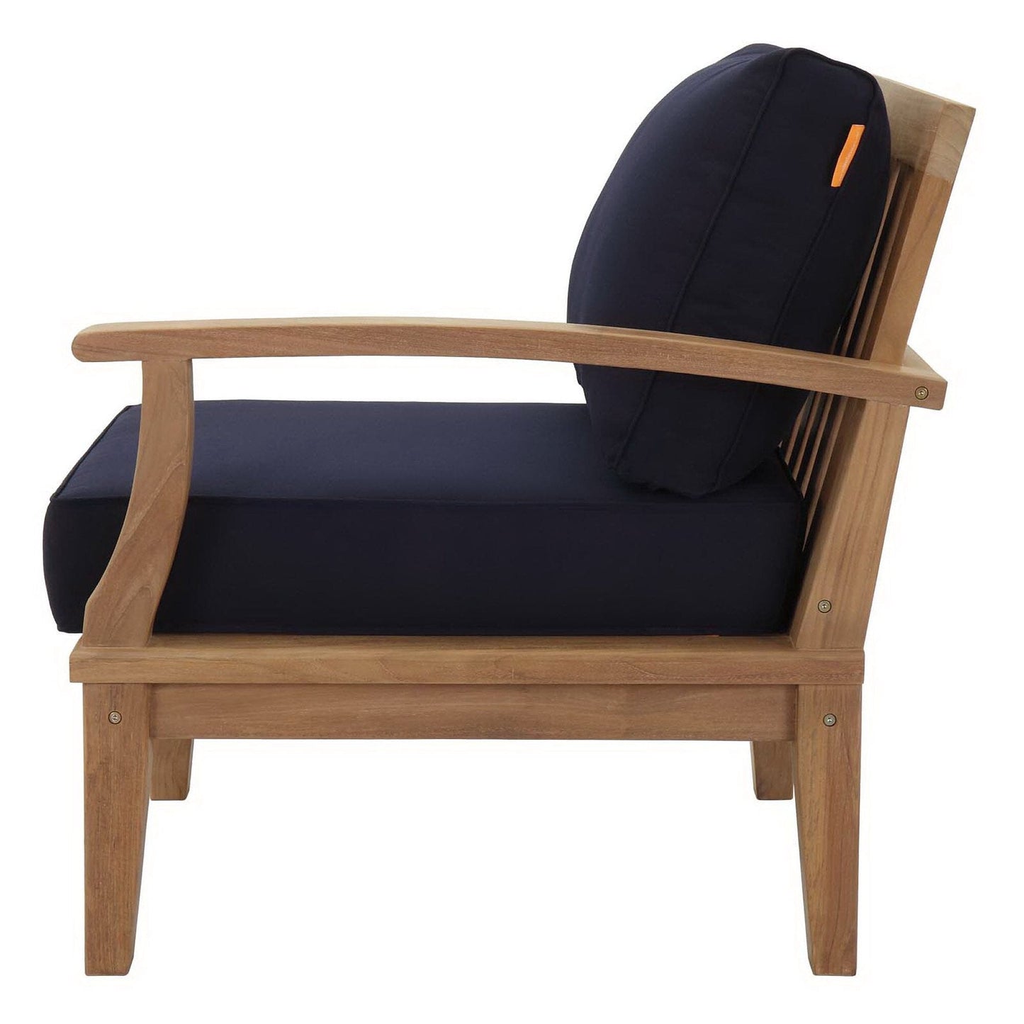Marina Outdoor Patio Teak LAF Sofa Chair in Natural Navy by Modway (1149) Sectional Piece Modway 