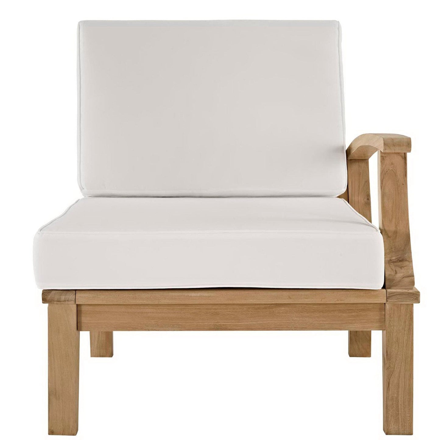 Marina Outdoor Patio Teak LAF Sofa Chair in Natural White by Modway (1149) Sectional Piece Modway 