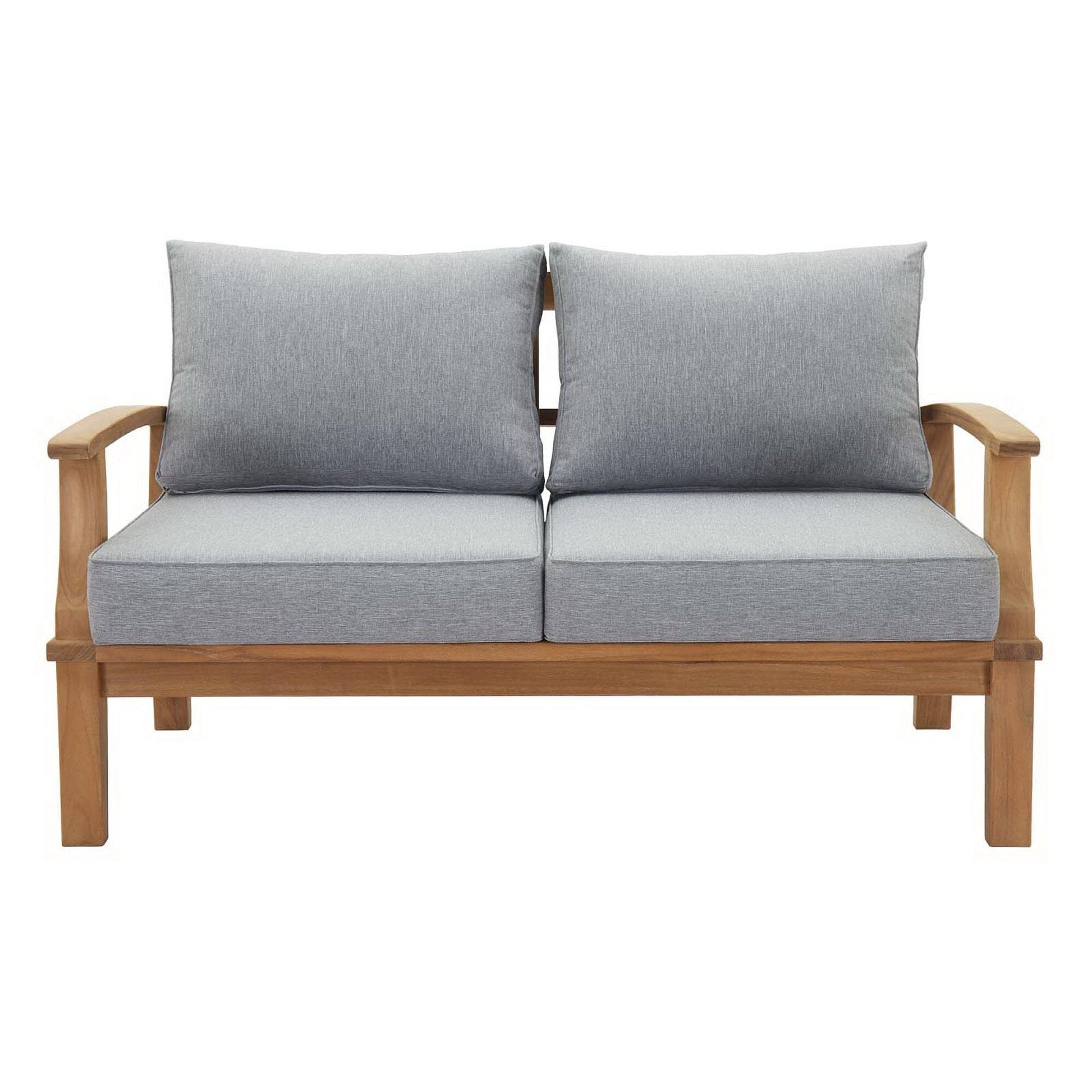 Marina Outdoor Patio Teak Loveseat in Natural Gray by Modway (1144) Loveseat Modway 