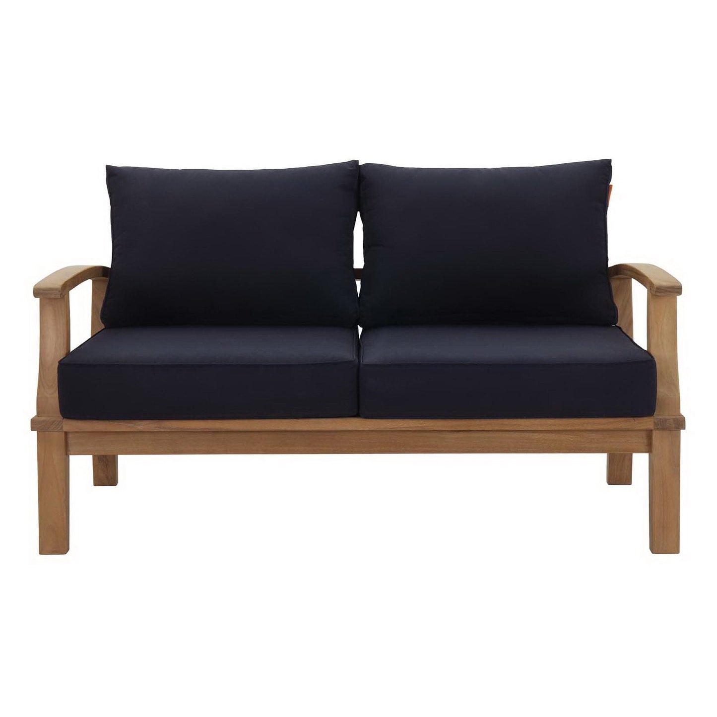 Marina Outdoor Patio Teak Loveseat in Natural Navy by Modway (1144) Loveseat Modway 