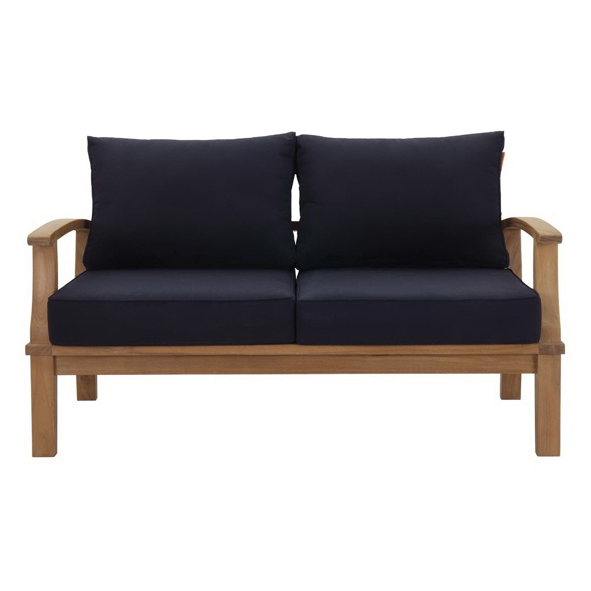Marina Outdoor Patio Teak Loveseat in Natural Navy by Modway (1144) Loveseat Modway 
