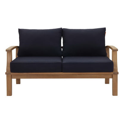 Marina Outdoor Patio Teak Loveseat in Natural Navy by Modway (1144) Loveseat Modway 