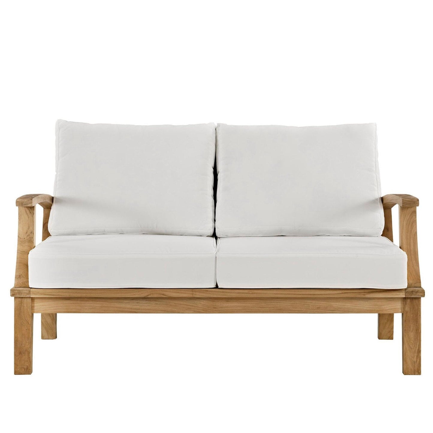 Marina Outdoor Patio Teak Loveseat in Natural White by Modway (1144) Loveseat Modway 