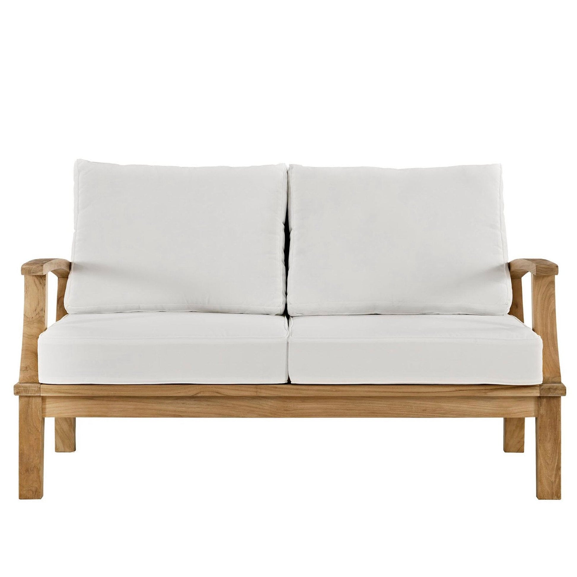 Marina Outdoor Patio Teak Loveseat in Natural White by Modway (1144) Loveseat Modway 