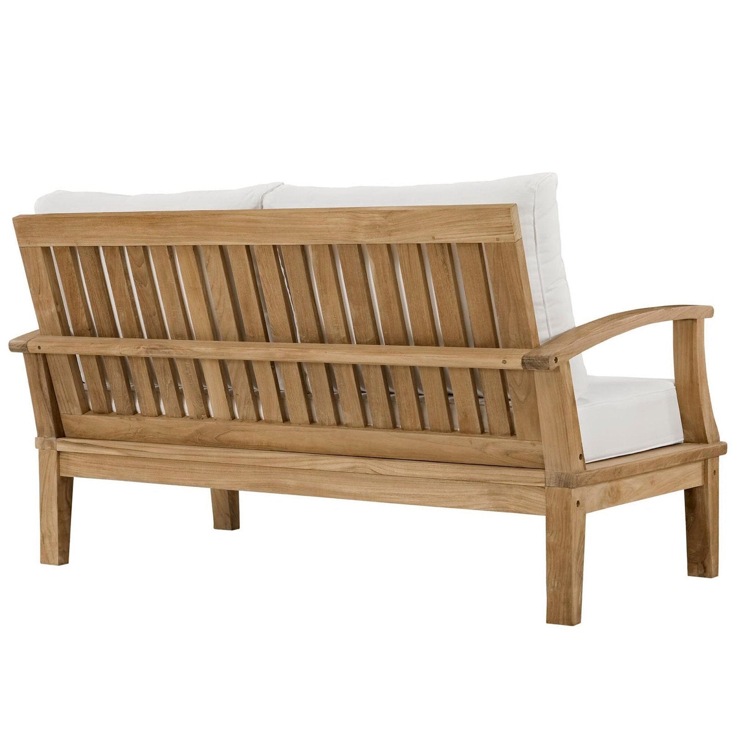 Marina Outdoor Patio Teak Loveseat in Natural White by Modway (1144) Loveseat Modway 