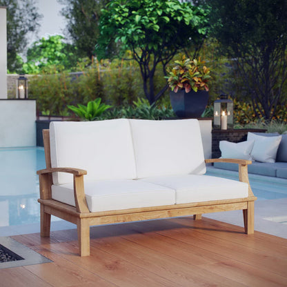 Marina Outdoor Patio Teak Loveseat in Natural White by Modway (1144) Loveseat Modway 