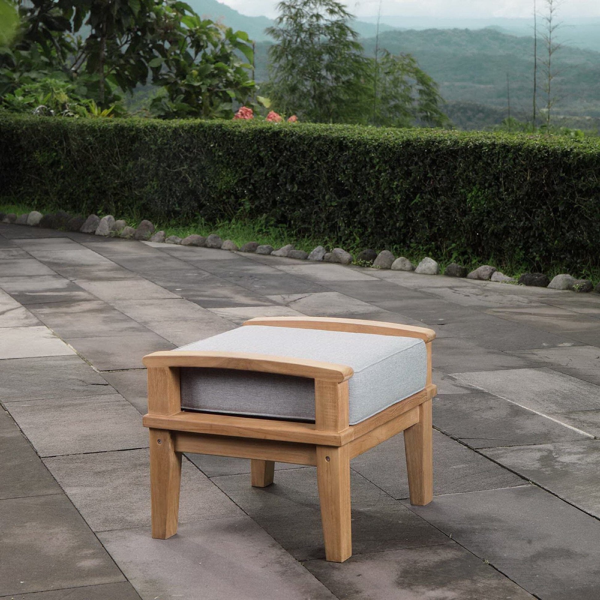 Marina Outdoor Patio Teak Ottoman in Natural Gray by Modway (1152) Ottoman Modway 