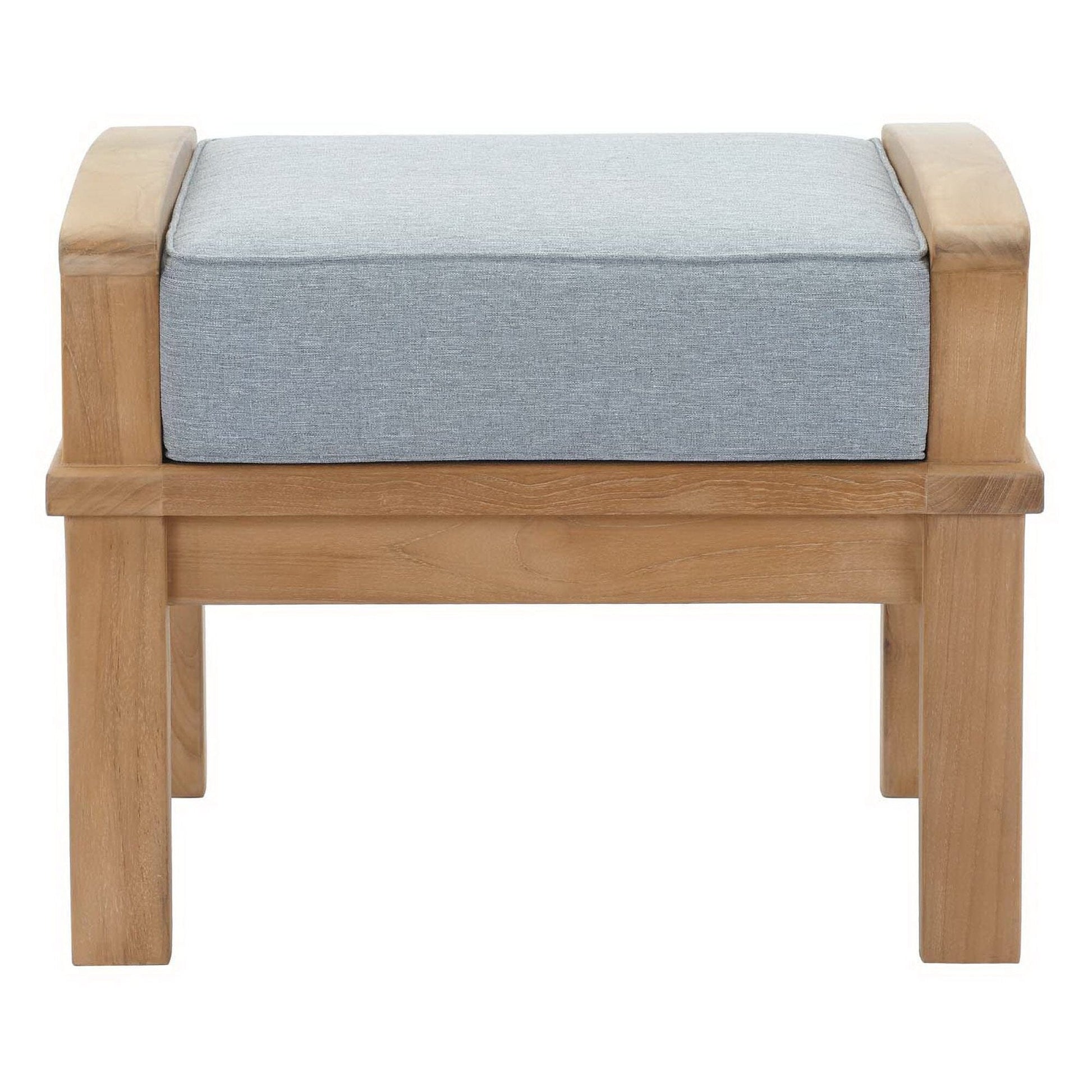 Marina Outdoor Patio Teak Ottoman in Natural Gray by Modway (1152) Ottoman Modway 