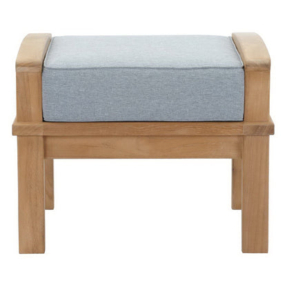 Marina Outdoor Patio Teak Ottoman in Natural Gray by Modway (1152) Ottoman Modway 