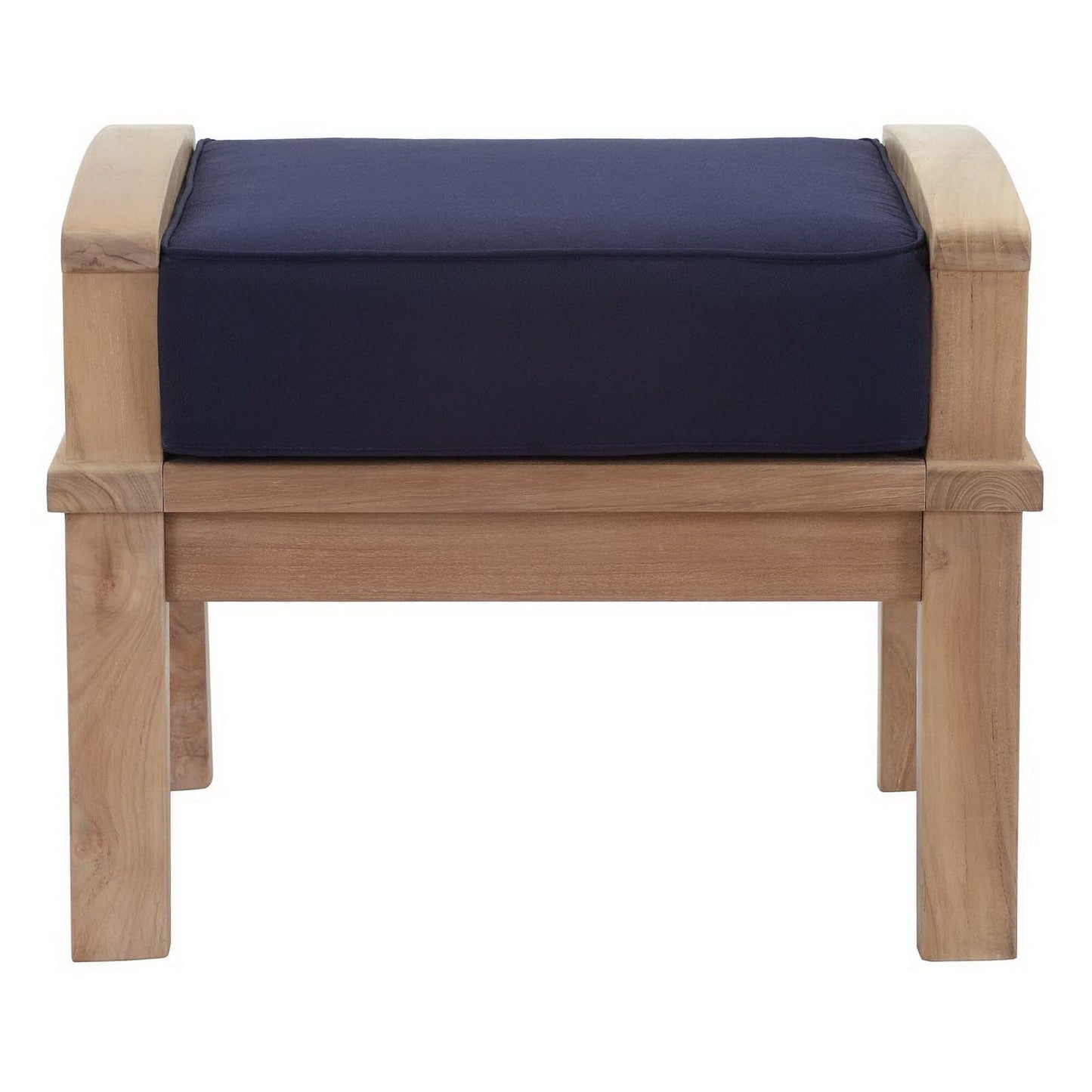 Marina Outdoor Patio Teak Ottoman in Natural Navy by Modway (1152) Ottoman Modway 