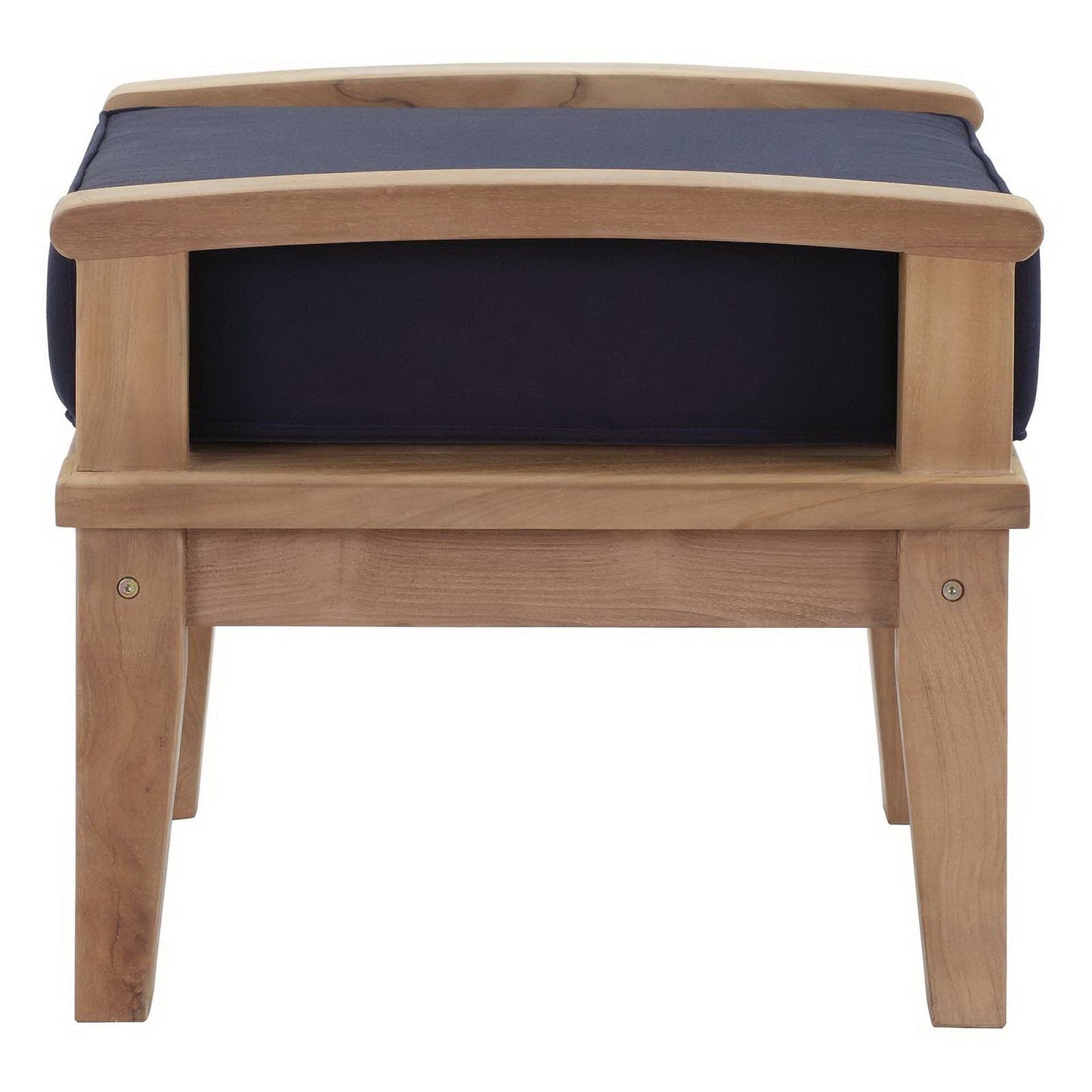 Marina Outdoor Patio Teak Ottoman in Natural Navy by Modway (1152) Ottoman Modway 