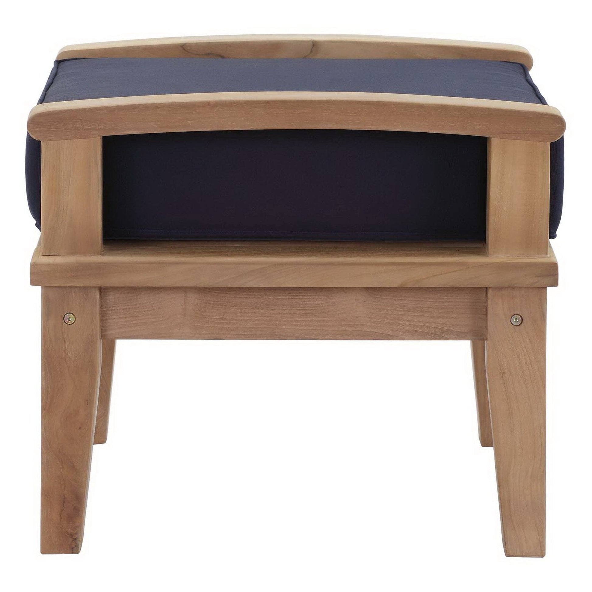 Marina Outdoor Patio Teak Ottoman in Natural Navy by Modway (1152) Ottoman Modway 