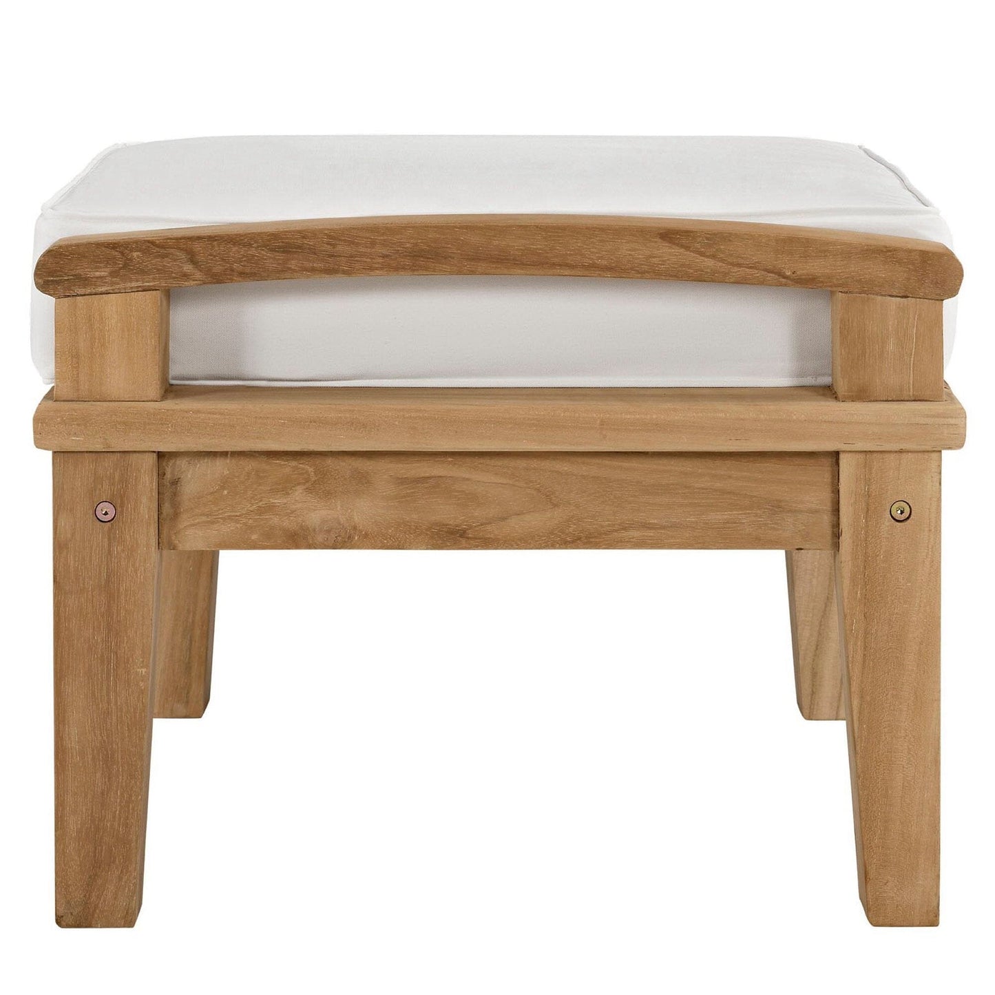 Marina Outdoor Patio Teak Ottoman in Natural White by Modway (1152) Ottoman Modway 