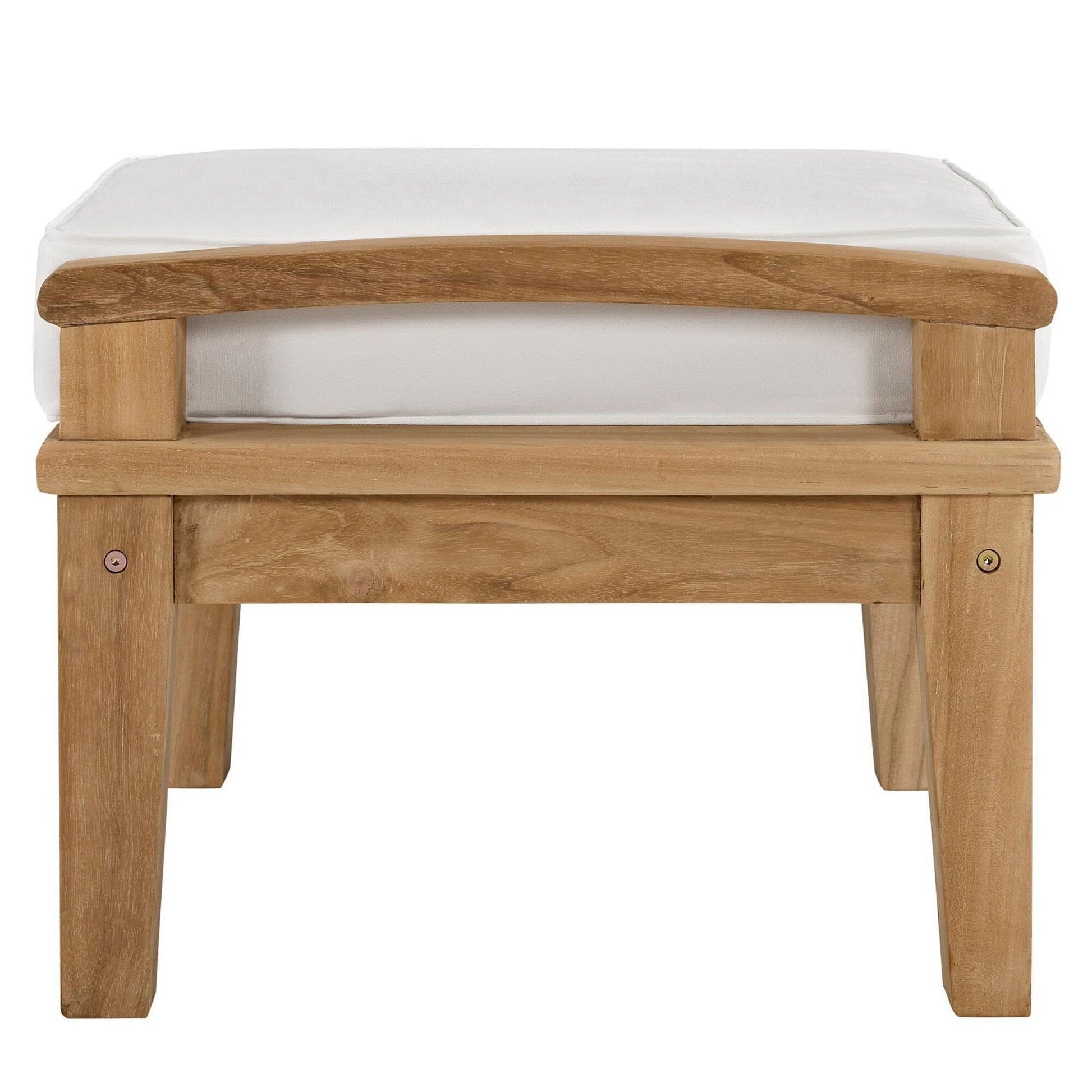 Marina Outdoor Patio Teak Ottoman in Natural White by Modway (1152) Ottoman Modway 