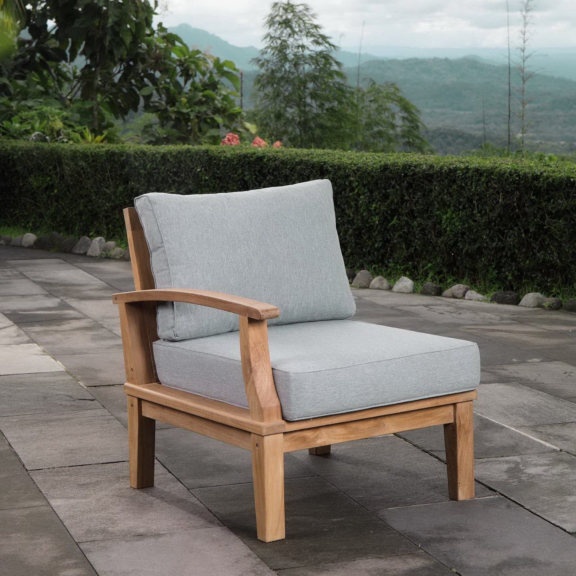 Marina Outdoor Patio Teak RAF Sofa Chair in Natural Gray by Modway (1148) Sectional Piece Modway 