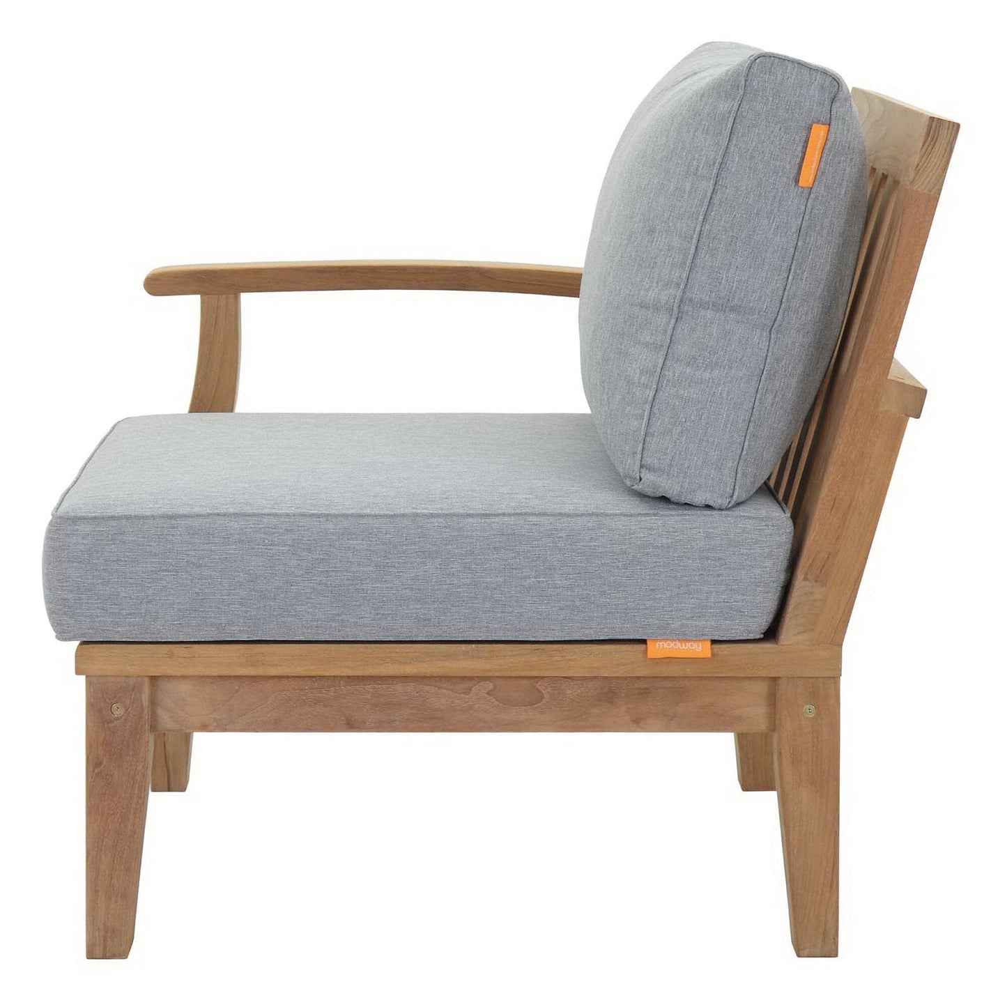 Marina Outdoor Patio Teak RAF Sofa Chair in Natural Gray by Modway (1148) Sectional Piece Modway 
