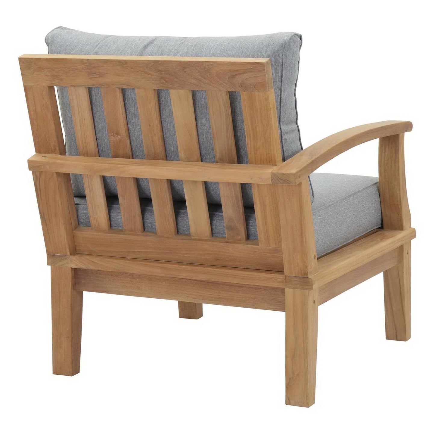 Marina Outdoor Patio Teak RAF Sofa Chair in Natural Gray by Modway (1148) Sectional Piece Modway 