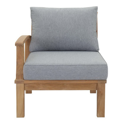 Marina Outdoor Patio Teak RAF Sofa Chair in Natural Gray by Modway (1148) Sectional Piece Modway 