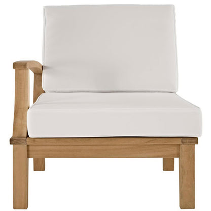 Marina Outdoor Patio Teak RAF Sofa Chairin Natural White by Modway (1148) Sectional Piece Modway 
