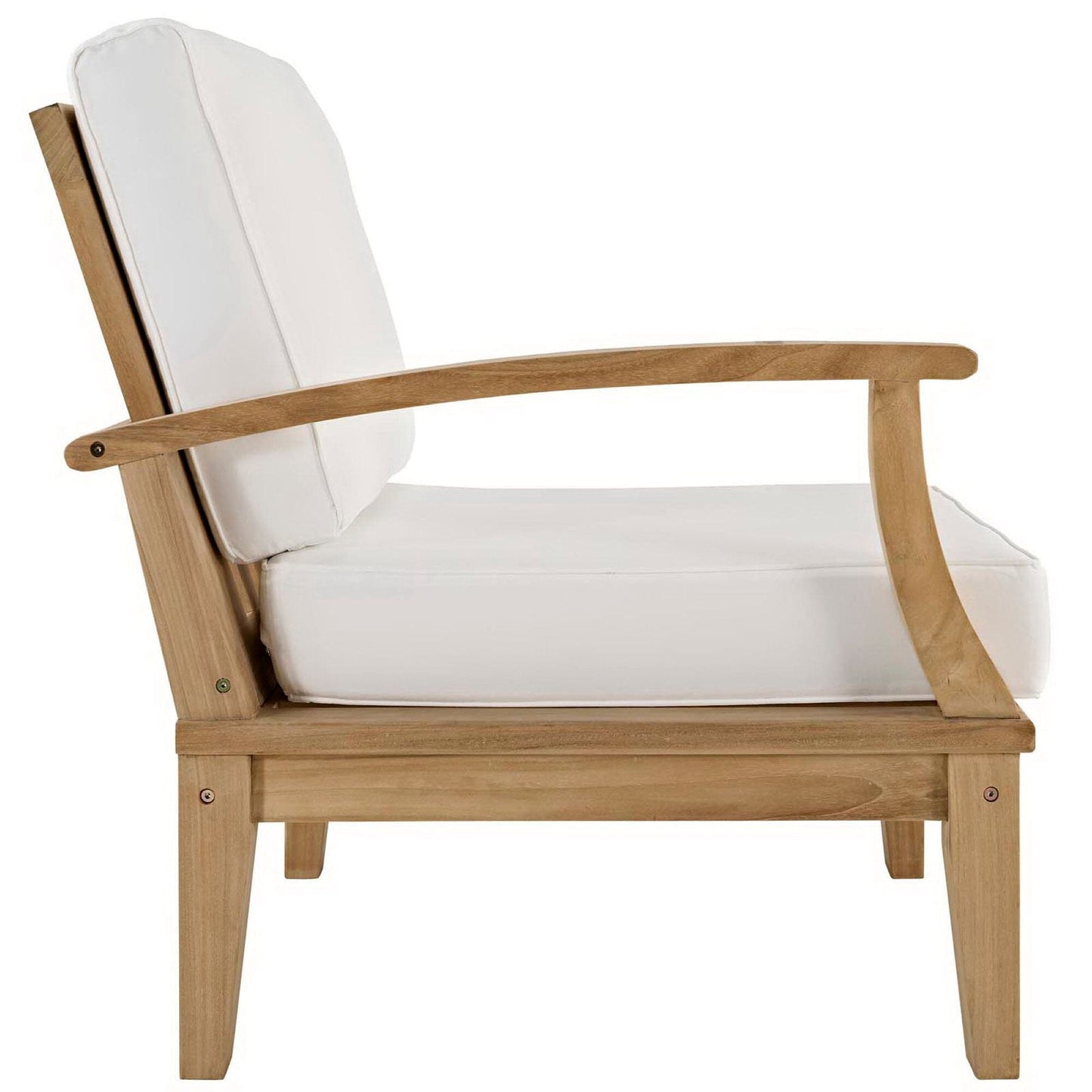 Marina Outdoor Patio Teak RAF Sofa Chairin Natural White by Modway (1148) Sectional Piece Modway 