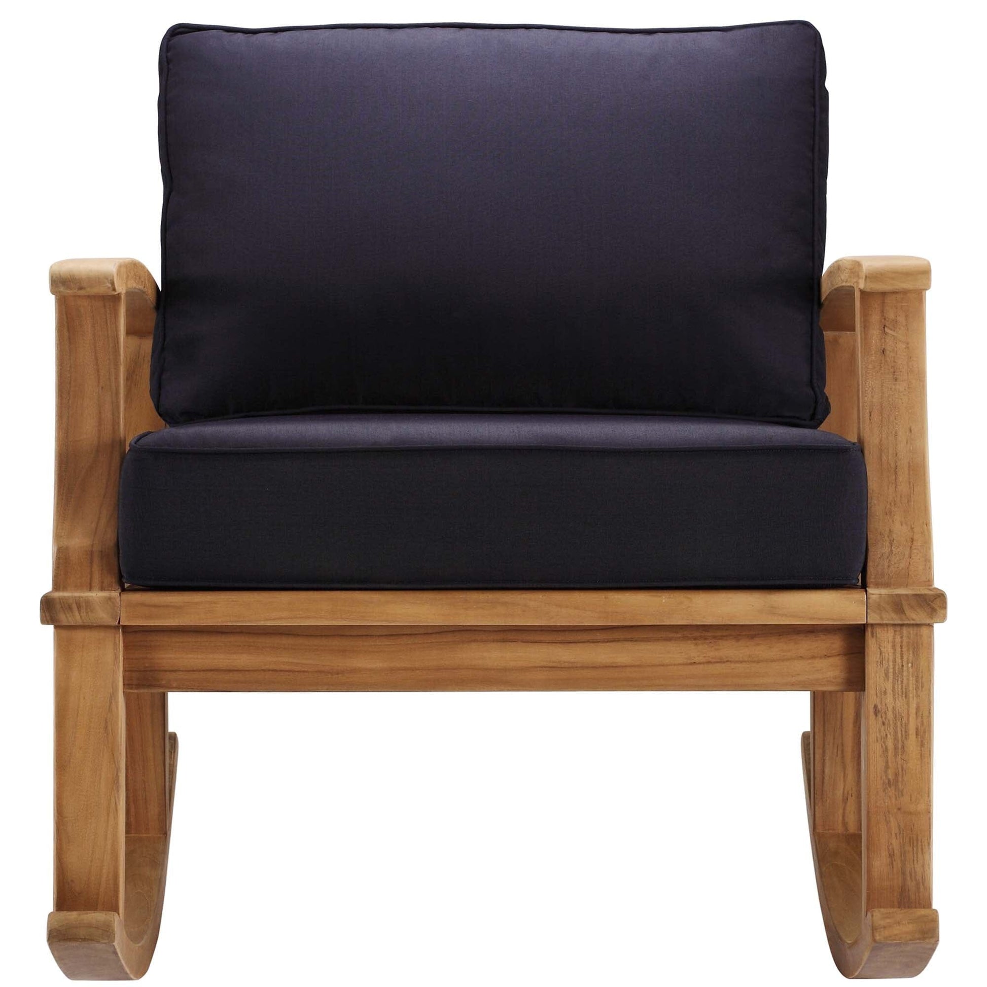 Marina Outdoor Patio Teak Rocking Chair in Natural Navy by Modway Rocking Chair Modway 
