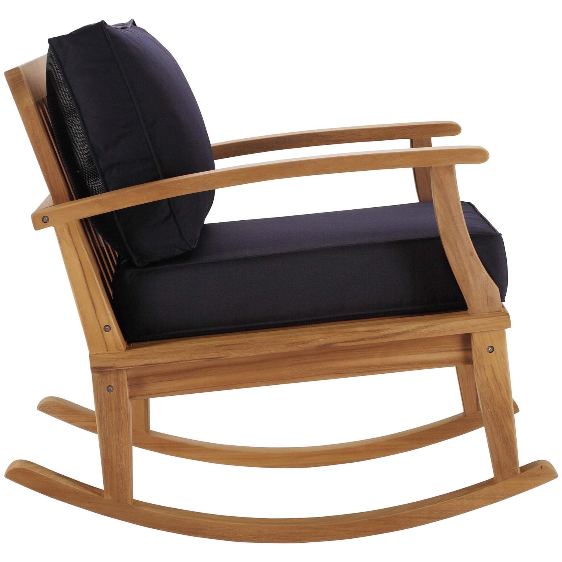 Marina Outdoor Patio Teak Rocking Chair in Natural Navy by Modway Rocking Chair Modway 