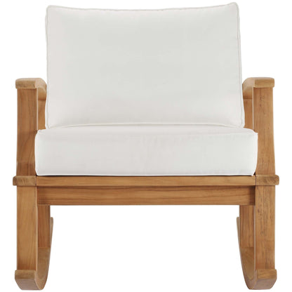 Marina Outdoor Patio Teak Rocking Chair in Natural White by Modway Rocking Chair Modway 
