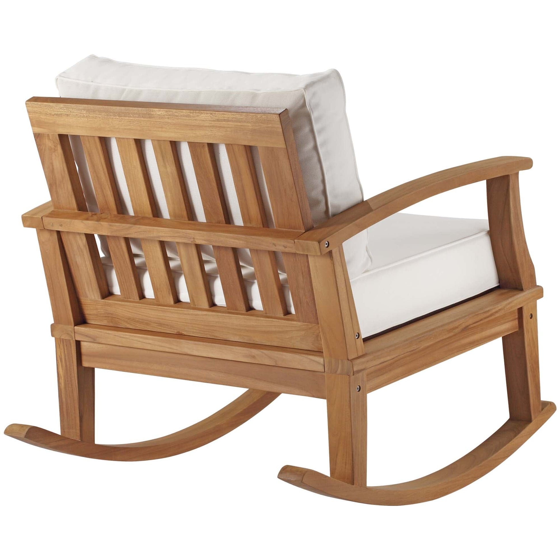 Marina Outdoor Patio Teak Rocking Chair in Natural White by Modway Rocking Chair Modway 