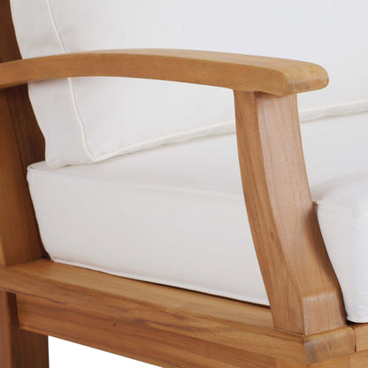 Marina Outdoor Patio Teak Rocking Chair in Natural White by Modway Rocking Chair Modway 