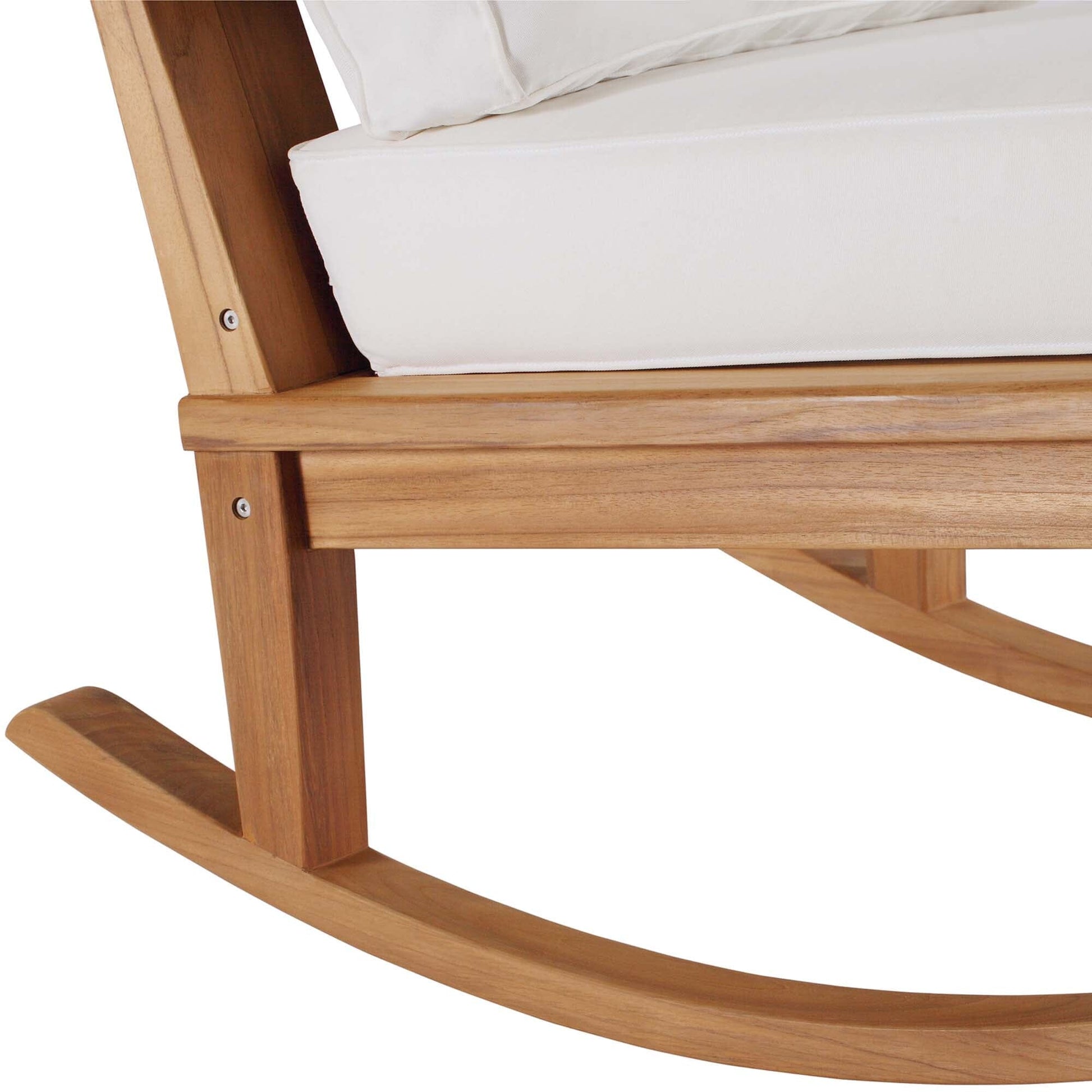 Marina Outdoor Patio Teak Rocking Chair in Natural White by Modway Rocking Chair Modway 