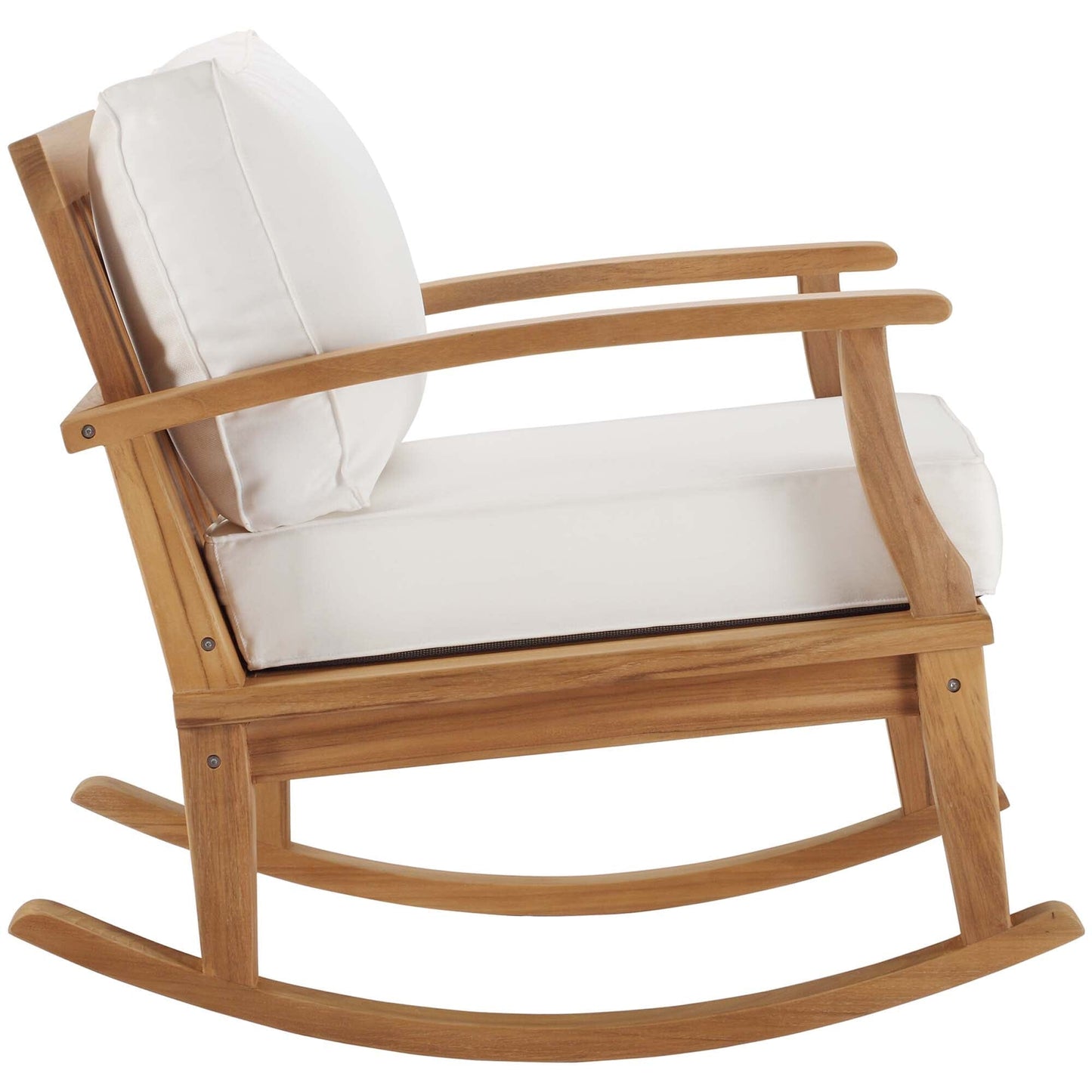 Marina Outdoor Patio Teak Rocking Chair in Natural White by Modway Rocking Chair Modway 