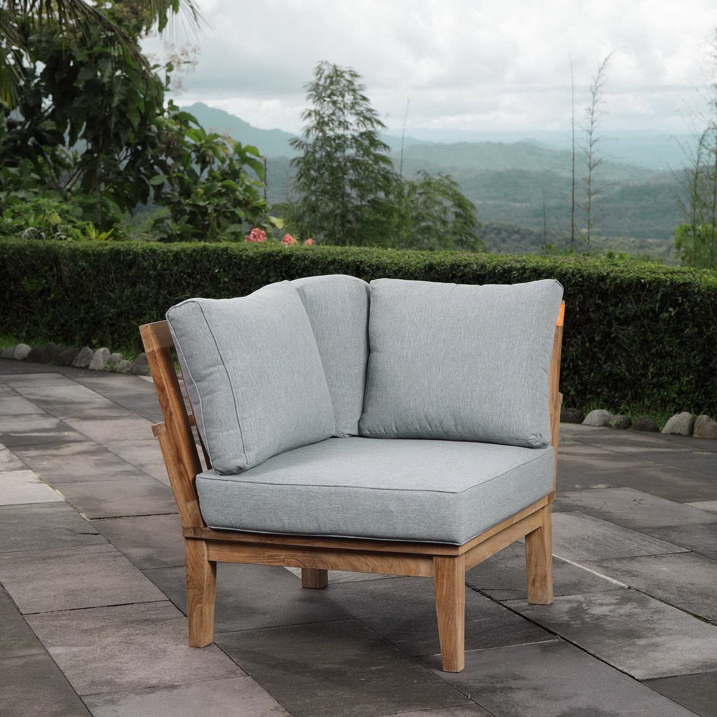 Marina Outdoor Patio Teak Sofa in Natural Gray by Modway (1146) Sectional Piece Modway 