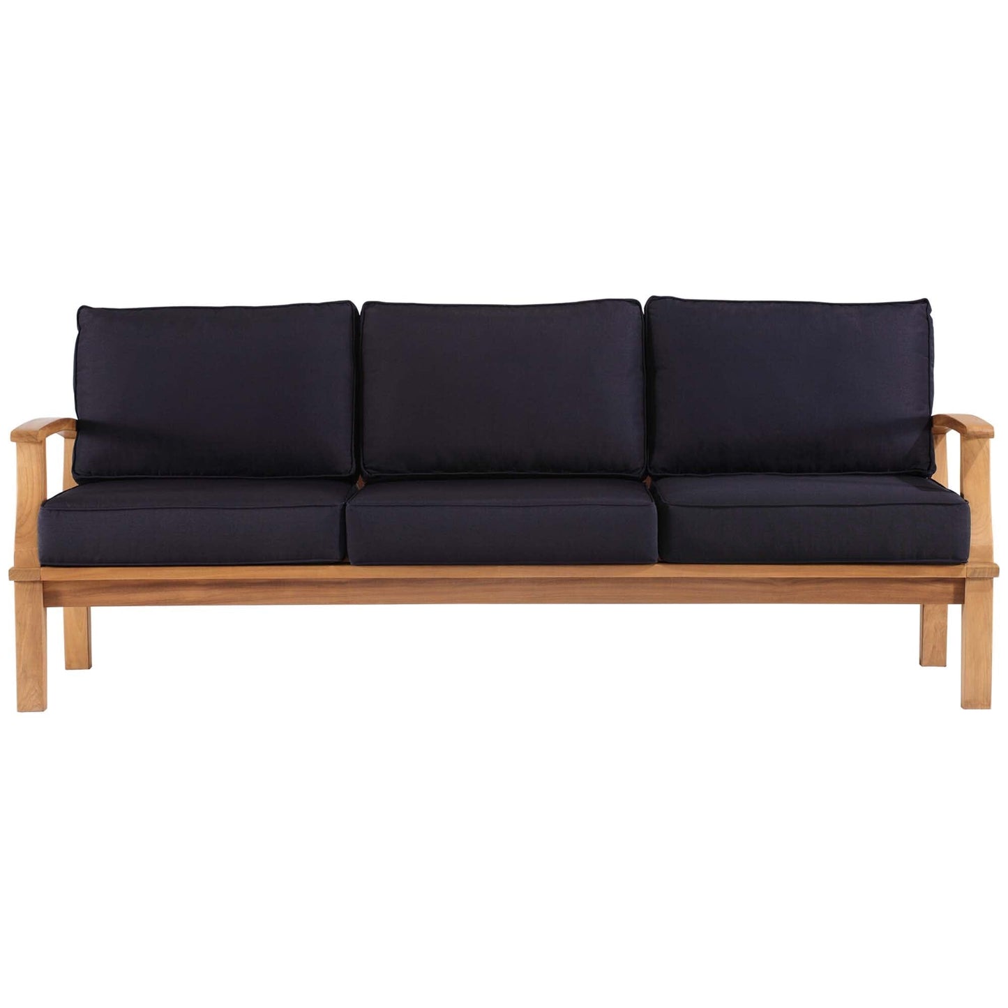 Marina Outdoor Patio Teak Sofa in Natural Navy by Modway Sofa Modway 