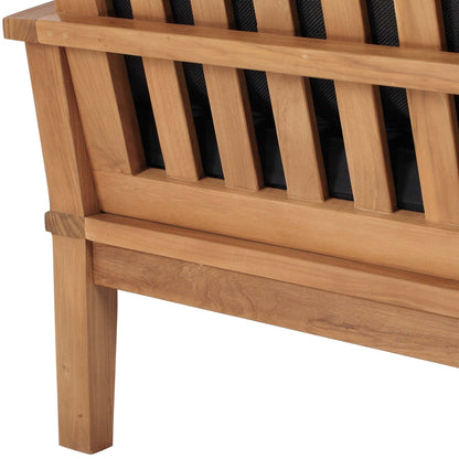 Marina Outdoor Patio Teak Sofa in Natural Navy by Modway Sofa Modway 