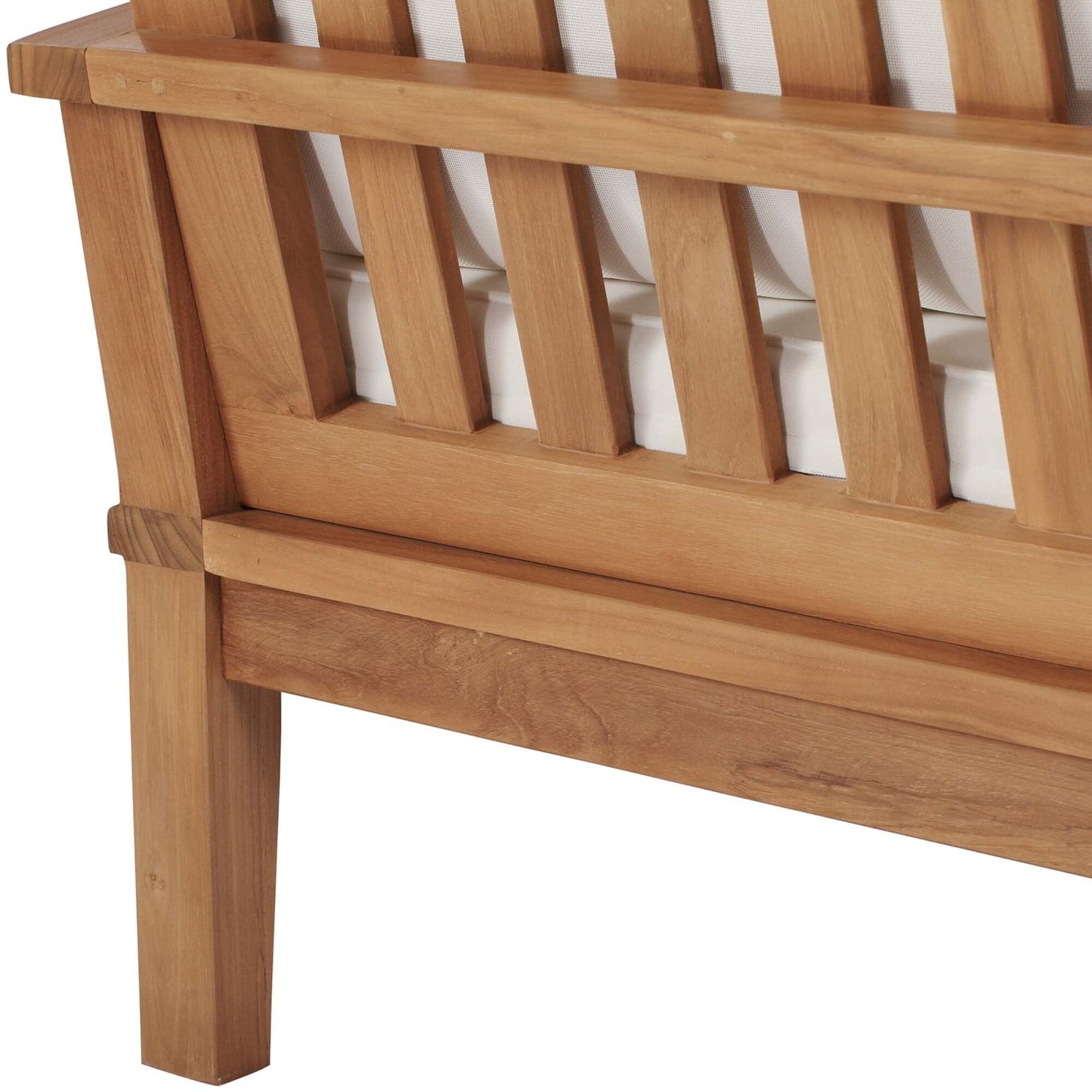 Marina Outdoor Patio Teak Sofa in Natural White by Modway Sofa Modway 