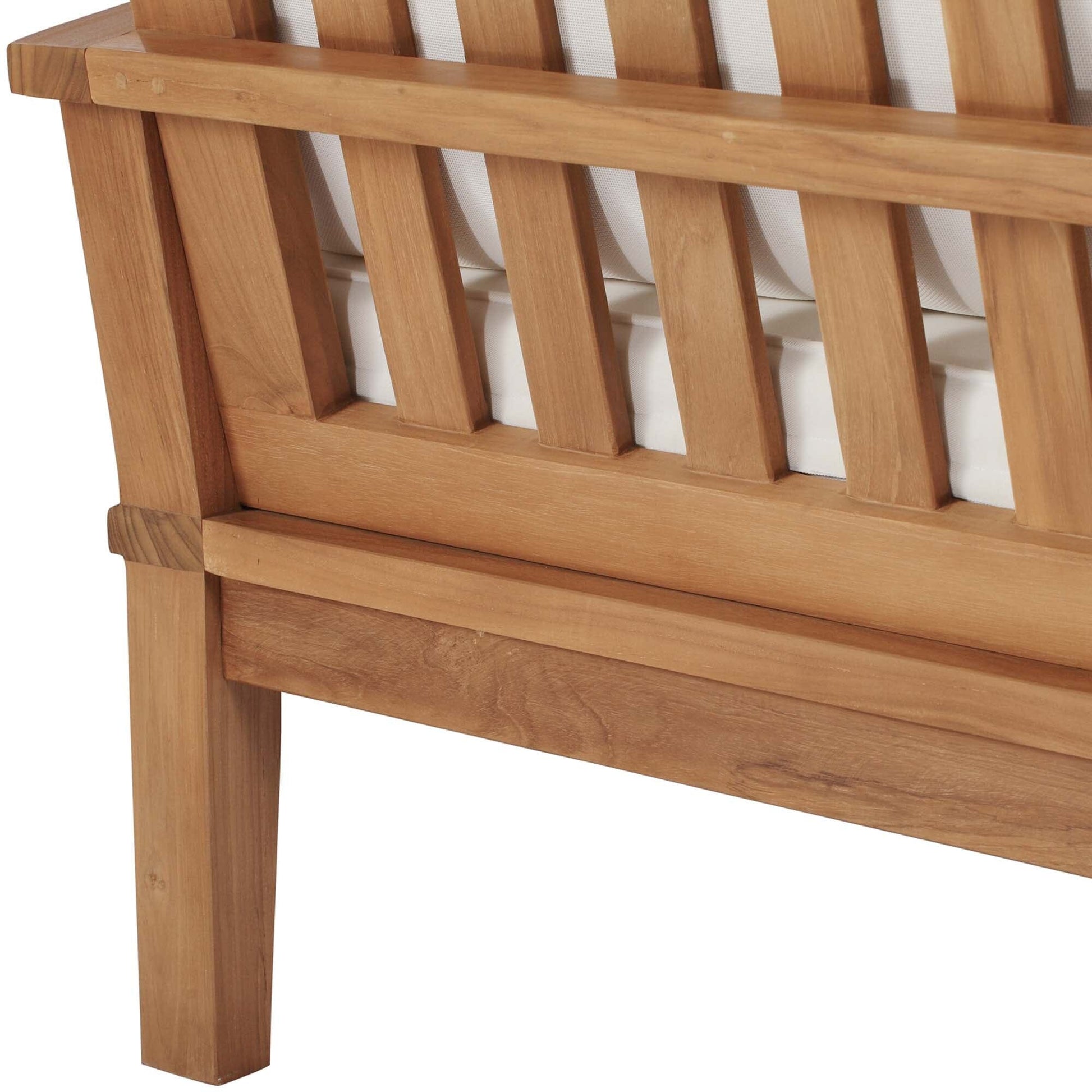 Marina Outdoor Patio Teak Sofa in Natural White by Modway Sofa Modway 