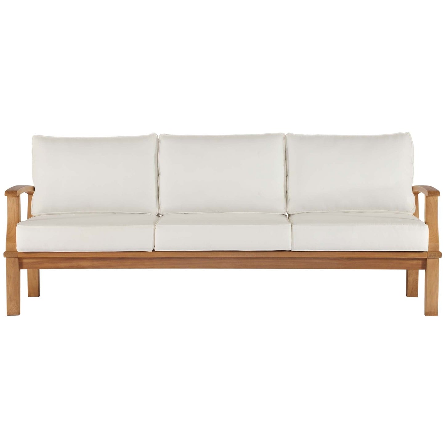 Marina Outdoor Patio Teak Sofa in Natural White by Modway Sofa Modway 