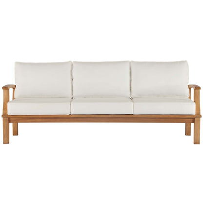 Marina Outdoor Patio Teak Sofa in Natural White by Modway Sofa Modway 