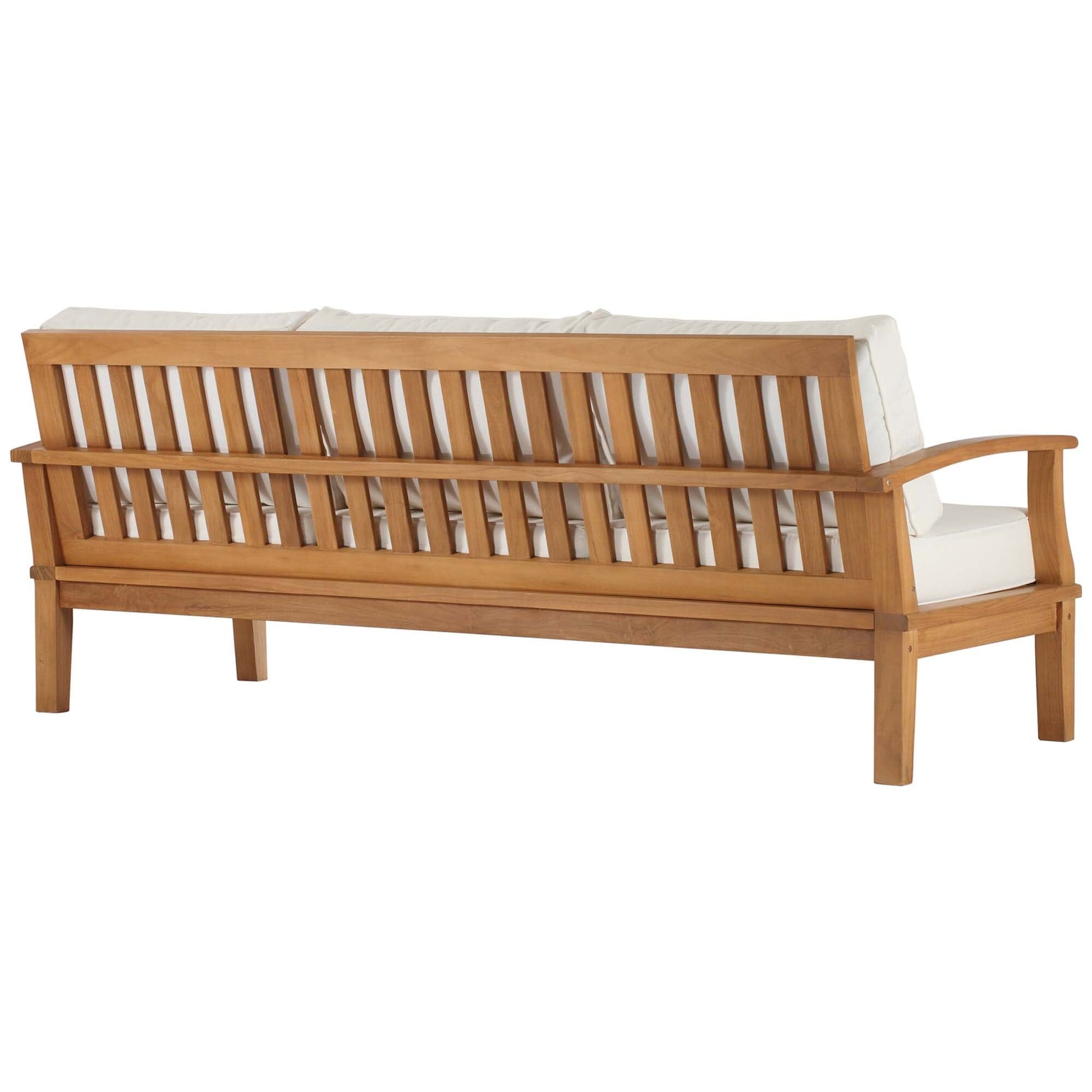 Marina Outdoor Patio Teak Sofa in Natural White by Modway Sofa Modway 