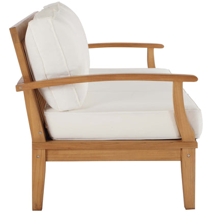 Marina Outdoor Patio Teak Sofa in Natural White by Modway Sofa Modway 