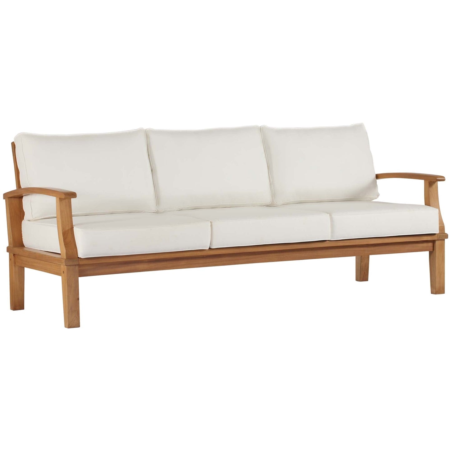 Marina Outdoor Patio Teak Sofa in Natural White by Modway Sofa Modway 