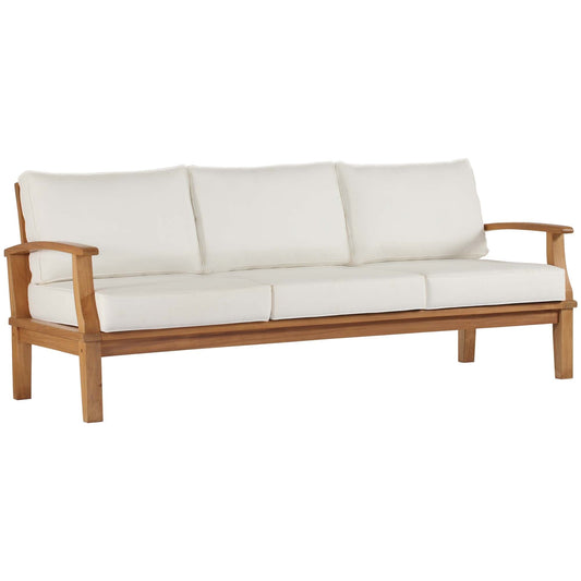 Marina Outdoor Patio Teak Sofa in Natural White by Modway Sofa Modway 